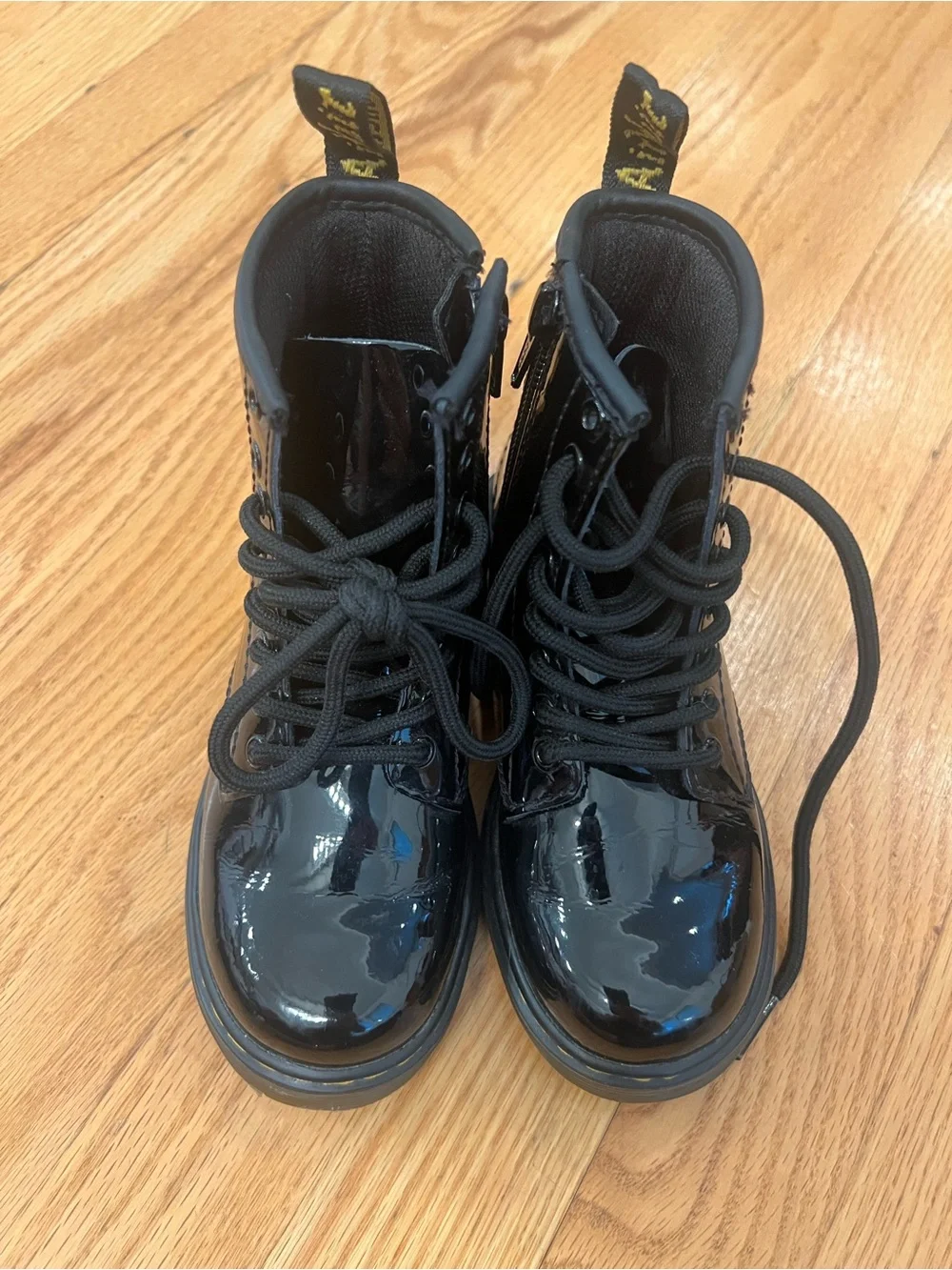 Dr. Martens Combat Black Patent Lace-Up Boots